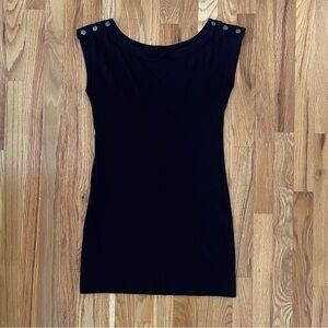 Express Black Sleeveless Button Shoulder Dress – XS